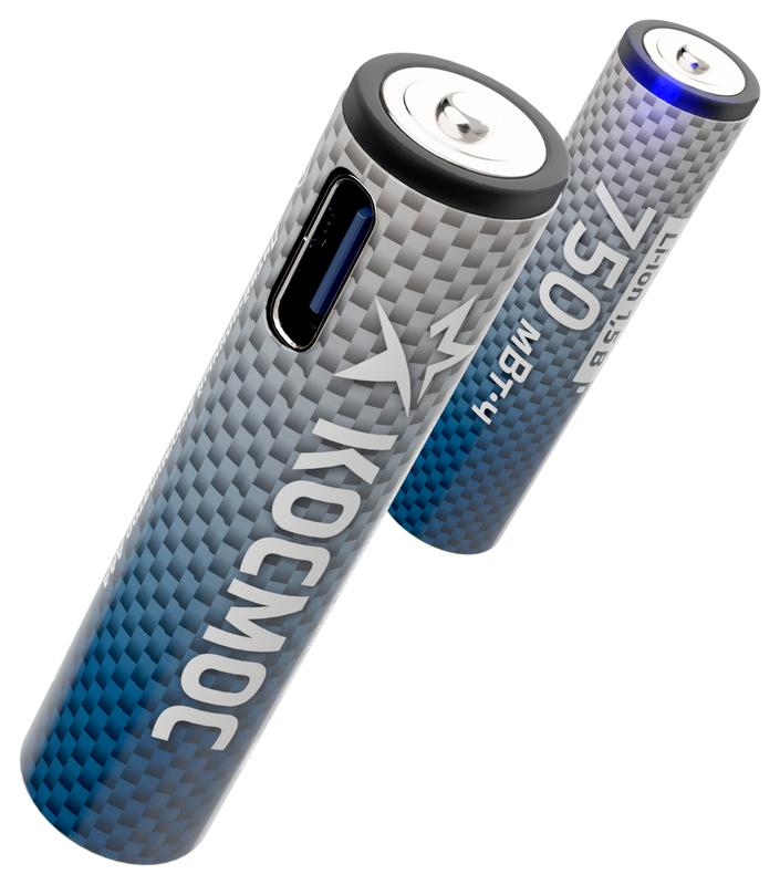  Аккумулятор ААА Li-ion 750мАч (блист.4шт) КОСМОС KOCR03Li750mWh4BL фото в каталоге от BTSprom.by