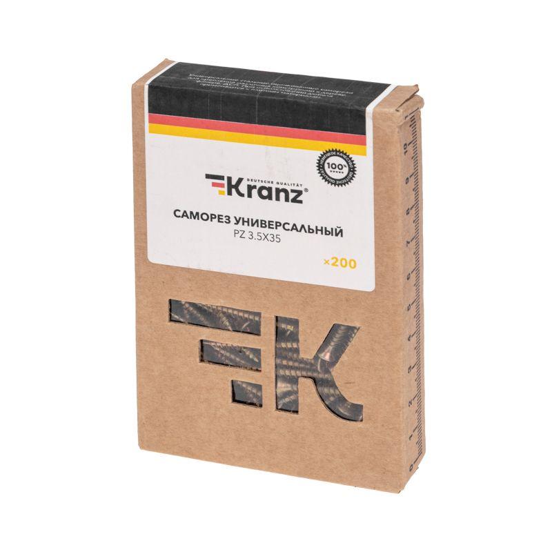  Саморез универсальный 3.5х35 желт. цинк (уп.200шт) Kranz KR-01-3311-005 фото в каталоге от BTSprom.by