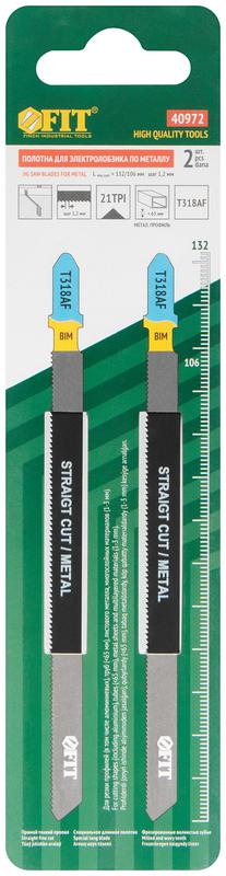  Набор полотен по металлу Bimetal фрезерованные волнистые зубья 132/106/12мм T318AF (уп.2шт) FIT 40972 фото в каталоге от BTSprom.by