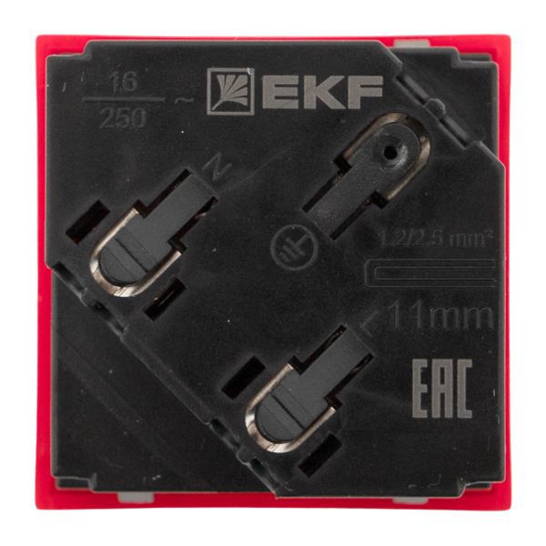  Розетка 45х45 (2 модуля) с заземл. красн. EKF E2MR16-028-70-45-SL фото в каталоге от BTSprom.by