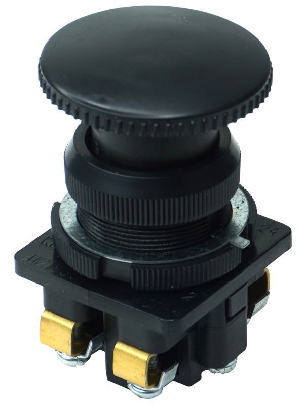 выключатель кнопочный ке-021 у3 исп.2 1но+1нз гриб без фиксации 10а ip40 660в черн. электротехник et506636 от BTSprom.by