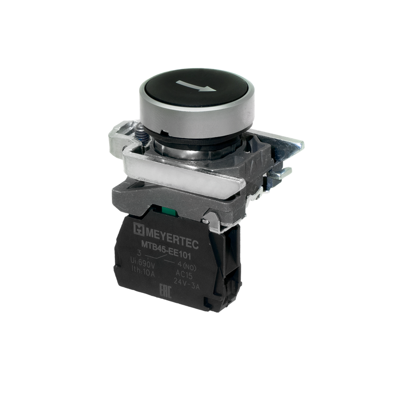 кнопка плоская маркировка "стрелка вверх" 1no ip65 металл mtb4-ba21551 черн. овен 137122 от BTSprom.by