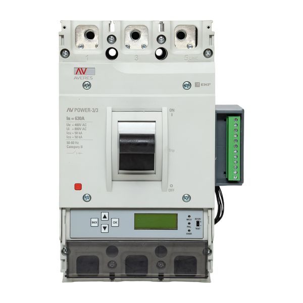  Выключатель автоматический 3п 630А 50кА AV POWER-3/3 ETU6.2 AVERES EKF mccb-33-630-6.2-av фото в каталоге от BTSprom.by