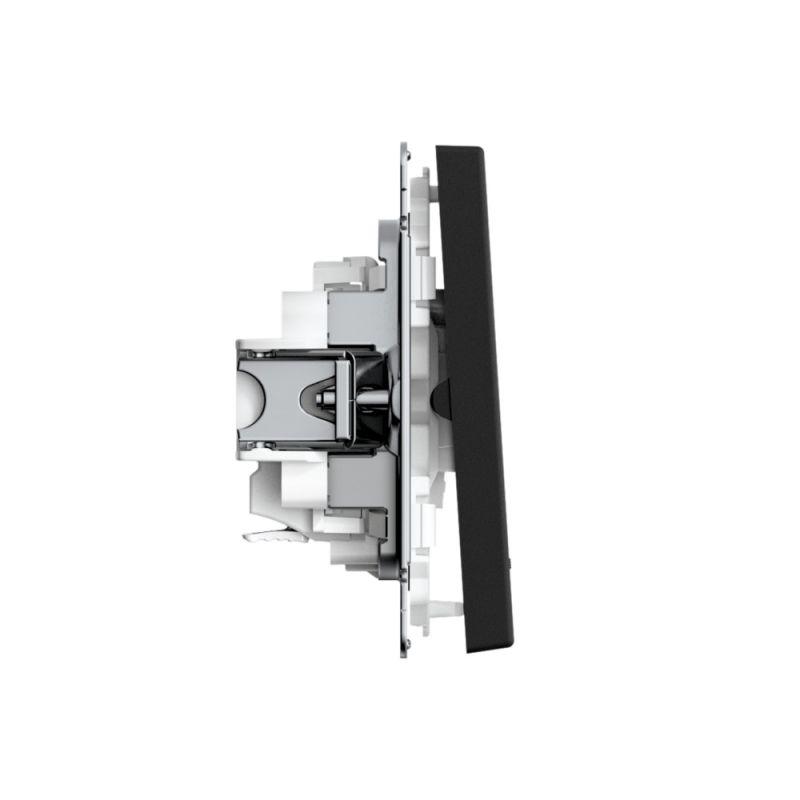  Выключатель 2-кл. ArtGallery (сх. 5а) 10AX с подсветкой быстрозажим. клем. механизм карбон SE GAL001053S фото в каталоге от BTSprom.by