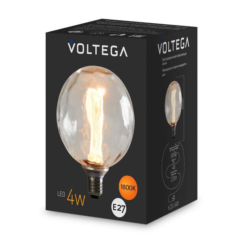Лампа светодиодная филаментная Loft 271 G125FCE 4Вт 1800К E27 Voltega 8545 фото в каталоге от BTSprom.by