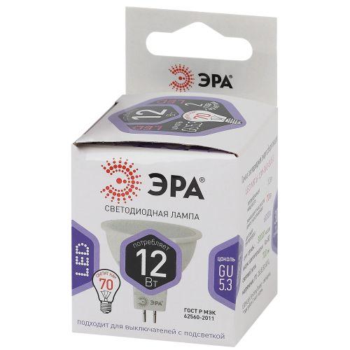 Лампа светодиодная LED MR16-12W-860-GU5.3 MR16 12Вт софит GU5.3 холод. бел. ЭРА Б0049075 фото в каталоге от BTSprom.by
