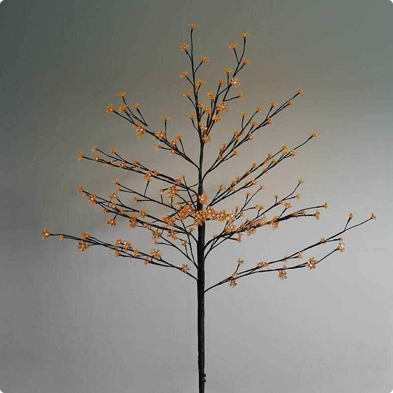 дерево комнатное "сакура", коричневый цвет ствола и веток, высота 1.2 метра, 80 светодиодов теплого белого цвета, трансформатор ip44neon-night от BTSprom.by