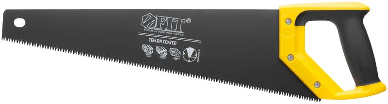 ножовка по дереву средн.кален.зуб 7 тpi 3d заточка пласт.прорезинен.ручка тефлон.покрытие 450мм fit 40465 от BTSprom.by