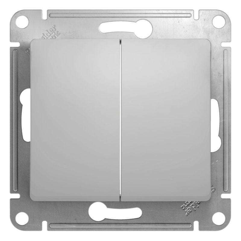 переключатель проходной 2-кл. сп glossa 10а ip20 (сх. 6/2) 10ax механизм алюм. se gsl000365 от BTSprom.by