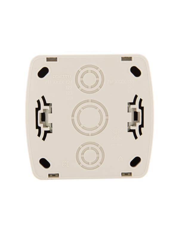  Розетка 1-м ОП Demet с заземл. с защ. крышкой керамика крем. LEZARD 711-0300-123 фото в каталоге от BTSprom.by