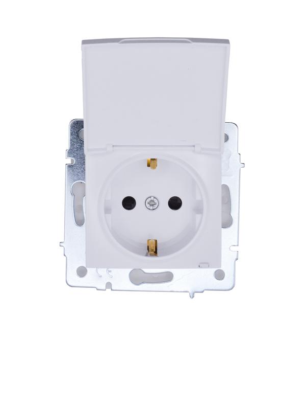 розетка 1-м сп asti 16а ip44 с заземл. с крышкой пбт механизм бел. lezard 7081-0288-123bipch от BTSprom.by