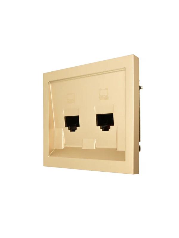  Розетка 2-мест. компьютерная СП ZIMA IP20 зол. LEZARD 704-3688-141 фото в каталоге от BTSprom.by