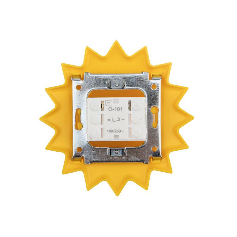  Выключатель 1-кл. СП HAPPY Солнце желт. Kranz KR-78-0617 фото в каталоге от BTSprom.by