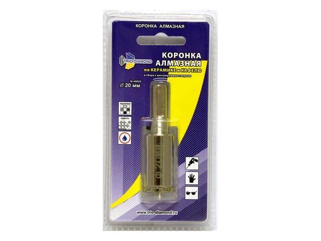 коронка алмазная  d 20 мм по керамике и кафелю trio-diamond 400020 от BTSprom.by