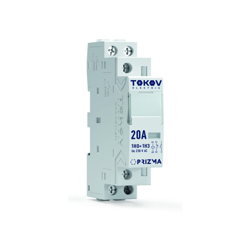 контактор модульный 18мм 20а 230в ас 1но 1нз prizma tokov electric tke-pz-mc-1-20-230-11 от BTSprom.by