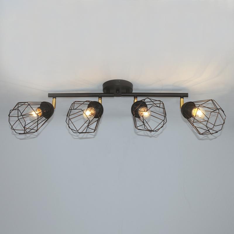  Светильник "Кристаль" 141 НПБ 01-4х60-129 Е27 (ИМ) потолочный черн. муар Элетех 1005405217 фото в каталоге от BTSprom.by