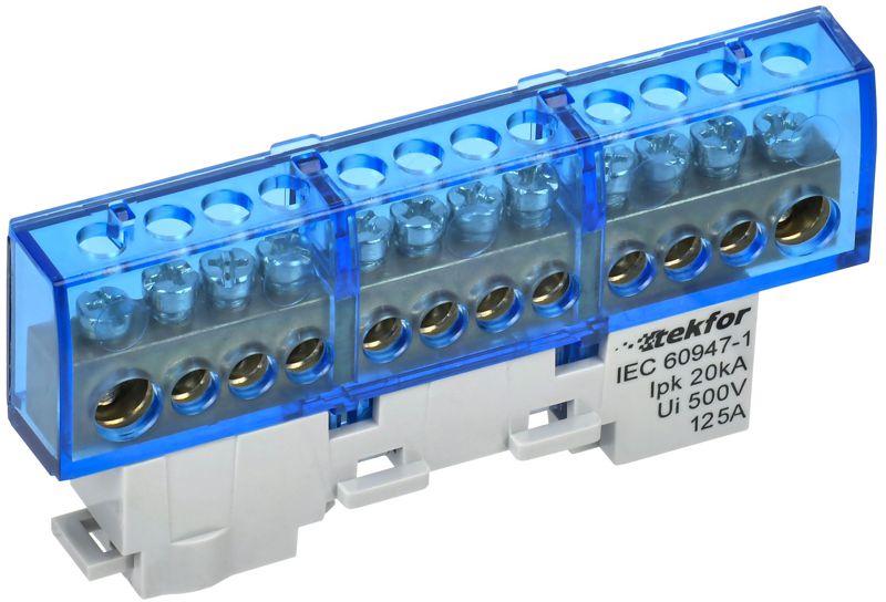 шина нулевая n изол. на универс. держ. 8х12-12-с tekfor iek tf-nn20-12-kl-k07 от BTSprom.by