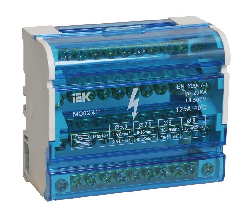 шина на din-рейку в корпусе (кросс-модуль) шнк 4х11 3l+pen iek ynd10-4-11-125 от BTSprom.by