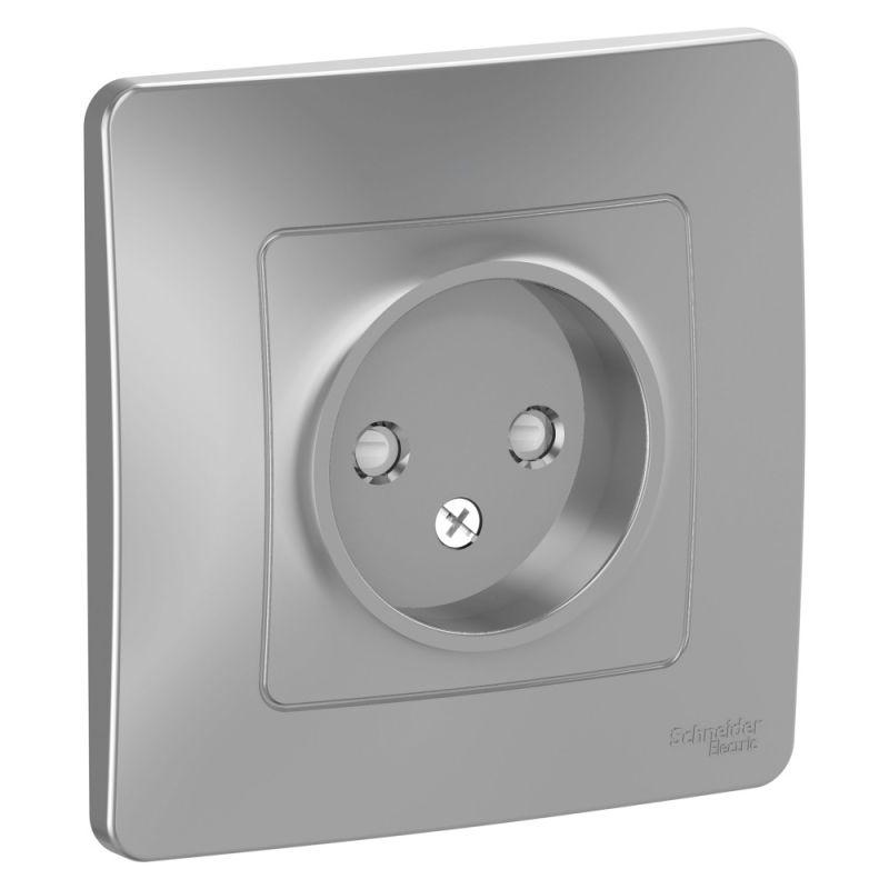 розетка 1-м сп blanca 16а ip20 250в без заземл. защ. шторки алюм. se blnrs000113 от BTSprom.by