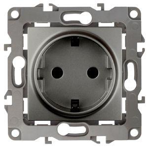 розетка 1-м сп эра12 12-2001-12 16а ip20 16ax 250в 2p+e schuko без монтаж. лапок механизм графит эра б0019307 от BTSprom.by