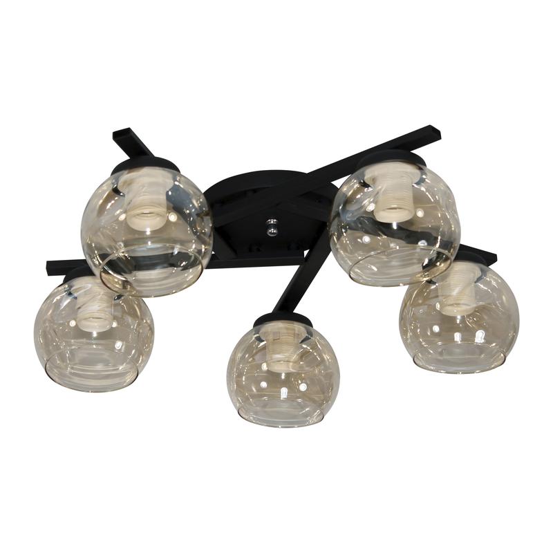 светильник "альфа" 151 (плафон 8425) нпб 01-5х60-151 e27 (им) потолочн. черн. элетех 1005405389 от BTSprom.by