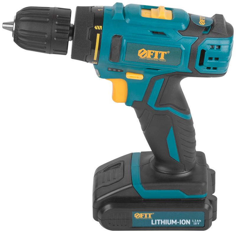  Дрель-Шуруповерт акк. 18В; 0-400/1450 об/мин; 29 Нм; 2 (Li-Ion) 1.3 Ач; 1.5 ч.; рез. накл.; кейс FIT 80189 фото в каталоге от BTSprom.by