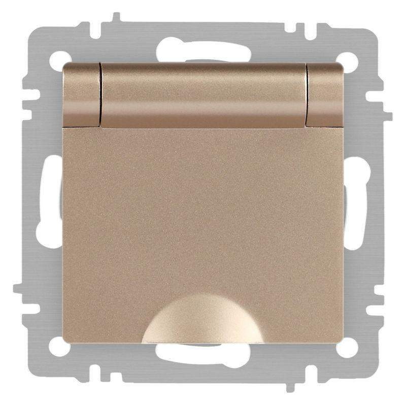 розетка 1-м сп accent 6-203-04 16а ip20 250в 2p+e schuko с крышкой шампань intro б0063738 от BTSprom.by