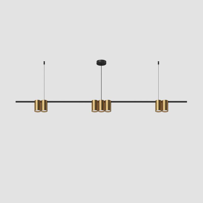  Светильник ORBIT 15Вт 7xGU10 IP20 LED подвесной алюм. черн.+сатинированное зол. DENKIRS 764323 фото в каталоге от BTSprom.by