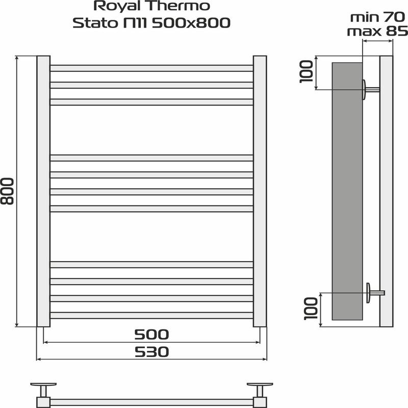  Полотенцесушитель Statо П11 500х800 Royal Thermo НС-1433963 фото в каталоге от BTSprom.by