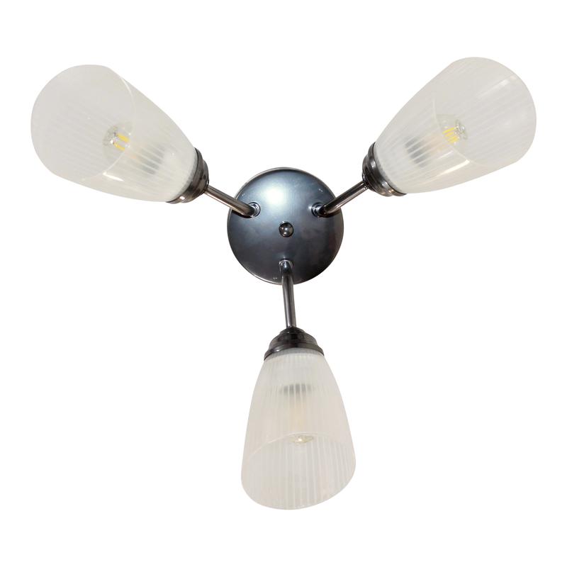  Светильник "Бона" 131 (плафон П0476) НПБ 01-3х60-185 Е27 ИУ хром Элетех 1005404415 фото в каталоге от BTSprom.by