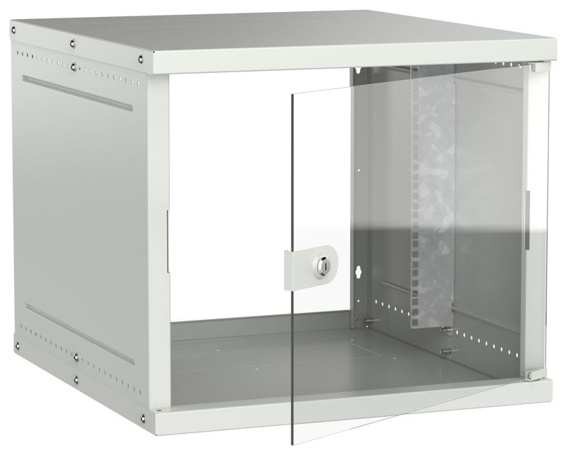 шкаф настенный 9u 600х650мм дверь стекл. сер. generica lwe3-09u67-gf-g от BTSprom.by