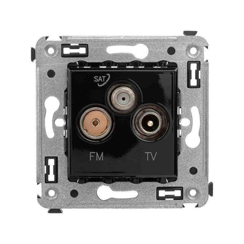 розетка телевизионная tv/fm/sat сп avanti "черный квадрат" dkc 4402533 от BTSprom.by