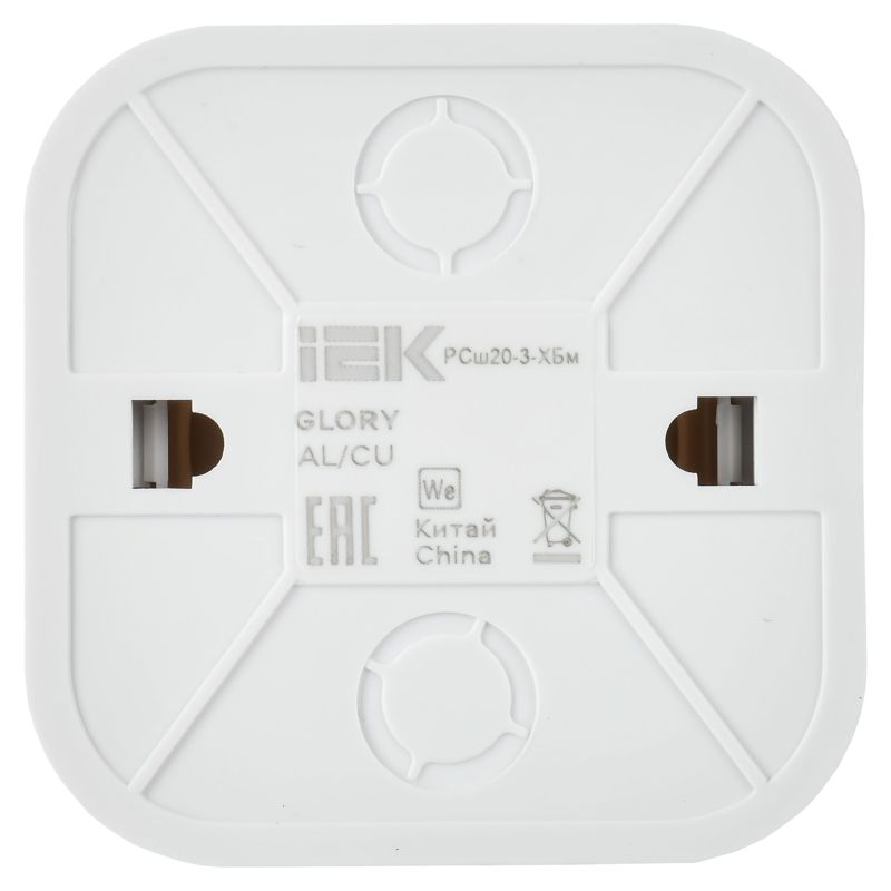  Розетка ОП GLORY РСш20-3-ХБм 16А с заземл. защ. шторки бел. матов. IEK ERH14-K01M-16 фото в каталоге от BTSprom.by