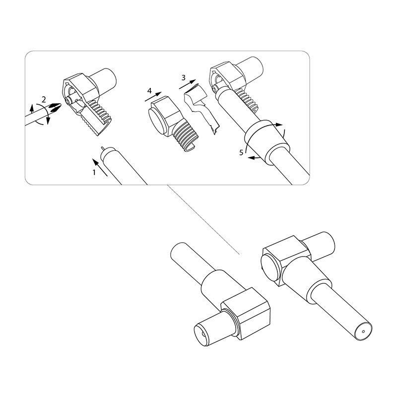  Разъем штекер TV угловой без пайки (уп.100шт) Rexant 05-2061 фото в каталоге от BTSprom.by