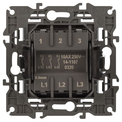  Выключатель 3-кл. СП Elegance 14-1107-03 10А IP20 250В 10AX механизм алюм. Эра Б0034252 фото в каталоге от BTSprom.by