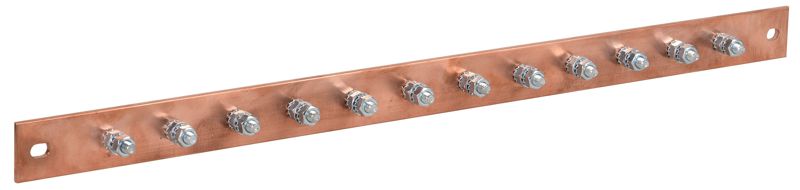 шина заземления 483х25x3мм медь шмт м1 12 точек подключ. м6 itk er-12-325-m1 от BTSprom.by