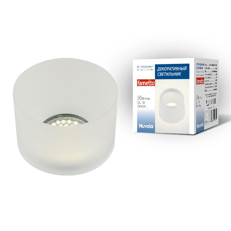 светильник декоративный dls-n102 gu10 white/mat встраив. без лампы gu10 акрил. матов. бел. fametto ul-00004180 от BTSprom.by