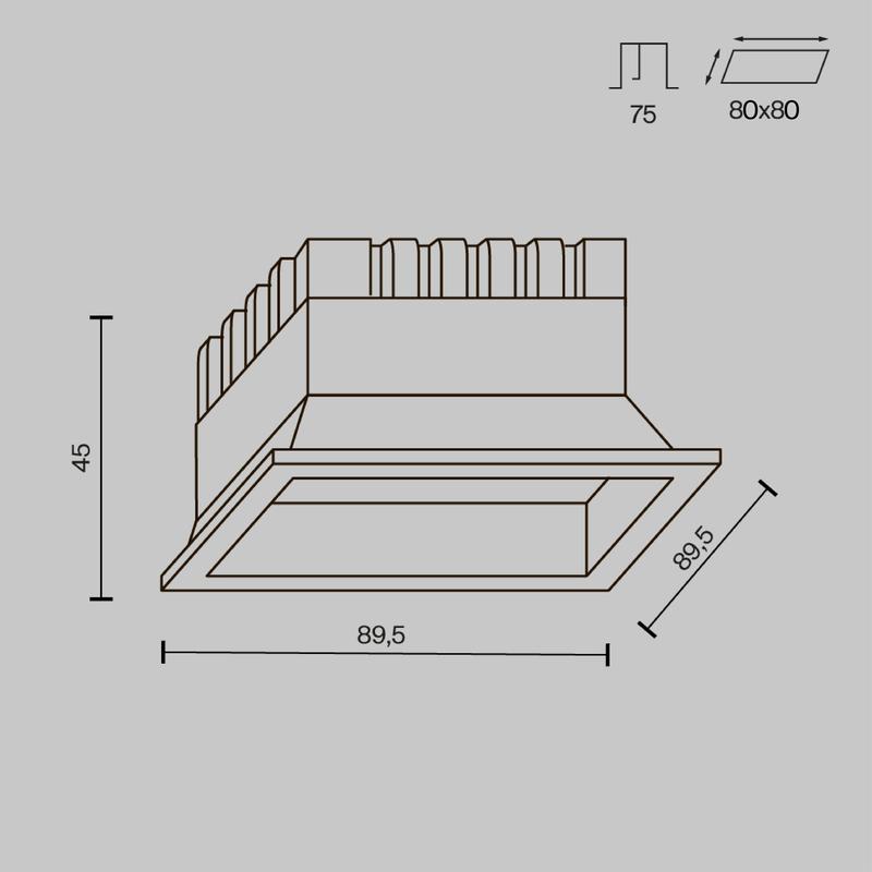  Светильник Okno 8Вт 3000-4000-6000К IP44 встраив. Maytoni DL056-8W3-4-6K-W фото в каталоге от BTSprom.by
