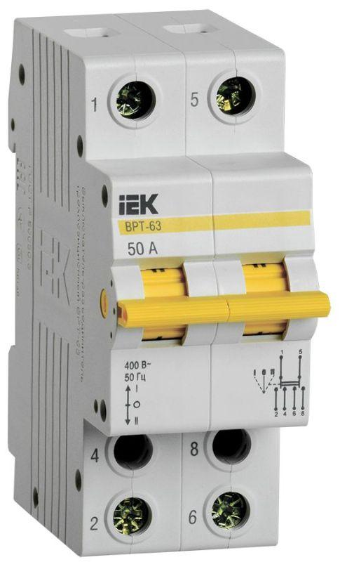 выключатель-разъединитель трехпозиционный 2п врт-63 50а karat iek mpr10-2-050 от BTSprom.by