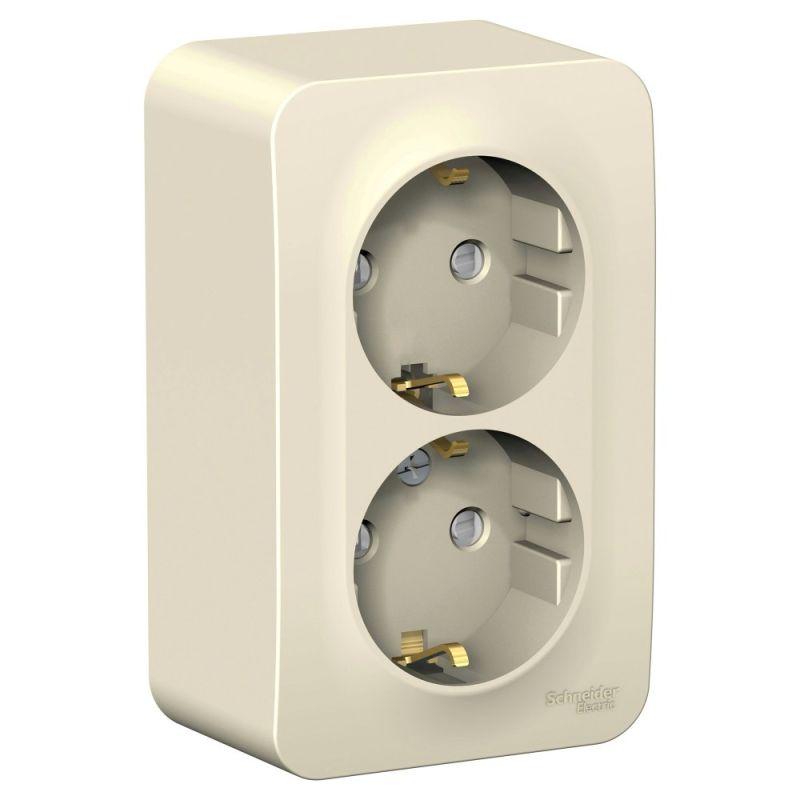розетка 2-м оп blanca 16а ip20 250в с заземл. защ. шторки молоч. se blnra011202 от BTSprom.by