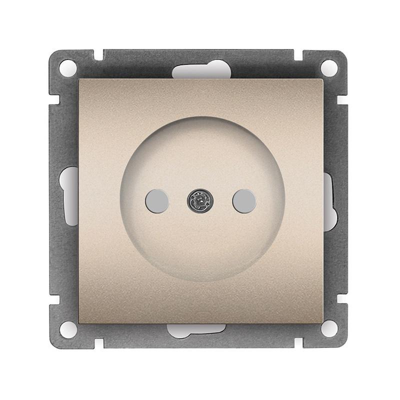 розетка 1-м сп афина 16а ip20 без заземл. защ. шторки механизм шампань universal a0047-br от BTSprom.by