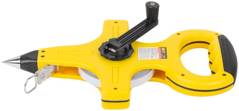  Рулетка геодезическая 30м стальная лента открытый пластик. корпус прорезиненная ручка желт. FIT 17802 фото в каталоге от BTSprom.by