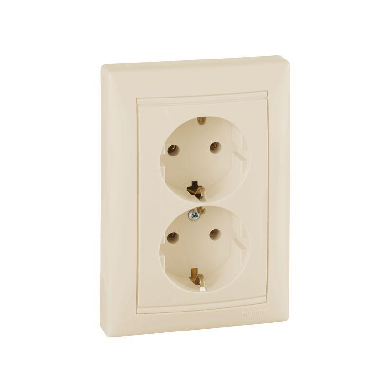 розетка 2-м сп valena 16а ip20 2p+e с заземл. немецк. стандарт сл. кость (diy-упак.) iek 695616 от BTSprom.by