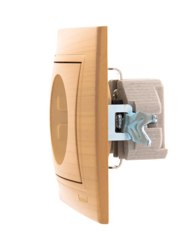  Розетка 1-м Mira с заземл. керамика ясень LEZARD 701-4747-122 фото в каталоге от BTSprom.by