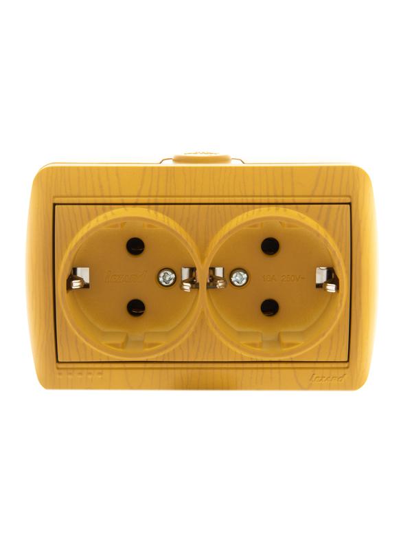 розетка 2-м оп nata 16а ip20 с заземл. керамика ольха lezard 710-0700-127 от BTSprom.by