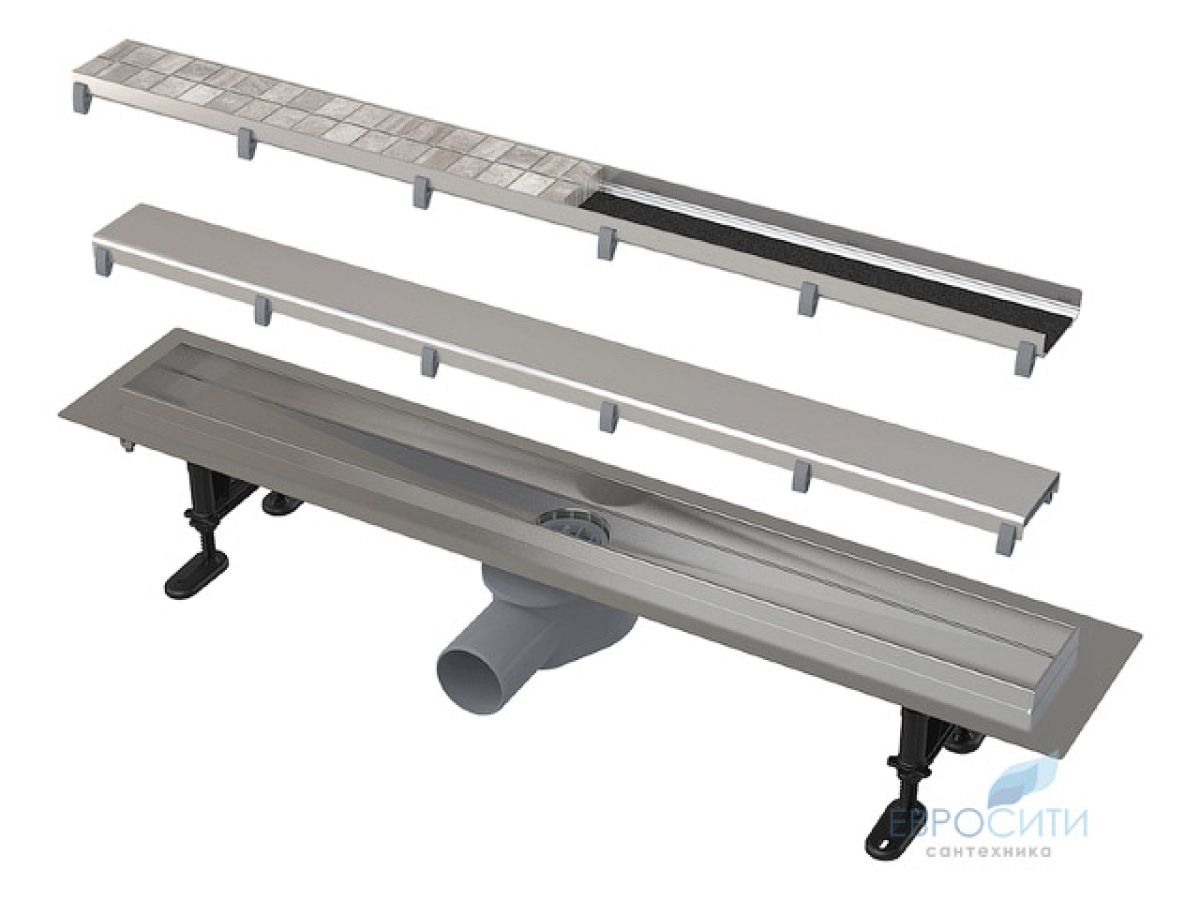 водоотводящий желоб с двойной решеткой 750, alcaplast apz13-double-750 от BTSprom.by