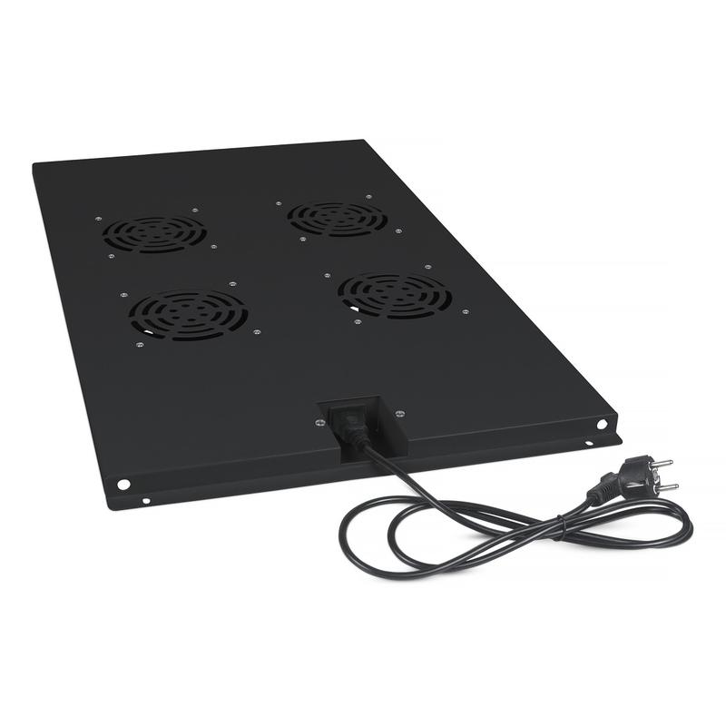 модуль вентиляторный tray-100-bk с 4-я вентиляторами для установки в напольные шкафы sh-05c nd-05c глубиной 1000мм (ral 9004) черн. cabeus 8614c от BTSprom.by