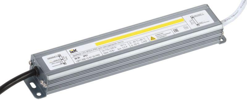 драйвер led ипсн-pro 5050 30вт 12в блок-шнуры ip67 iek lsp1-030-12-67-33-pro от BTSprom.by