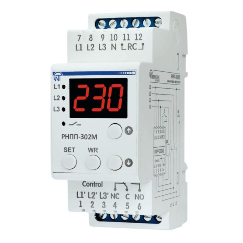 реле напряжения трехфазное рнпп-302м новатек-электро 3425600302-м от BTSprom.by
