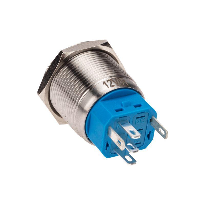  Кнопка антивандальная d22 12В без фикс. (6с) OFF-(ON)/ON-(OFF) подсв/красн. Rexant 36-3510 фото в каталоге от BTSprom.by